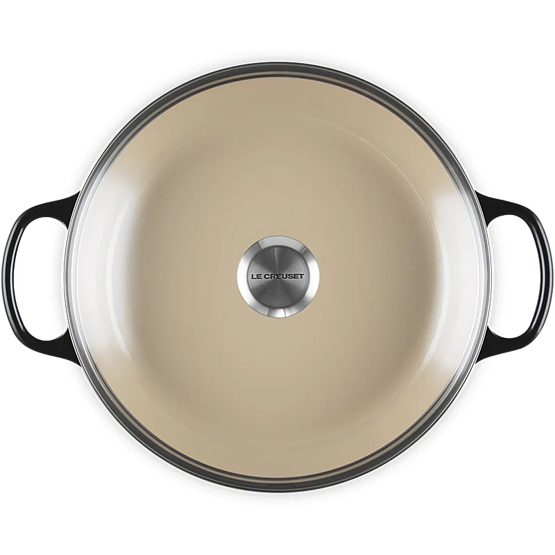 Le Creuset Gourmet-Profitopf m. Glasdeckel Signature 30 cm Schwarz Glänzend