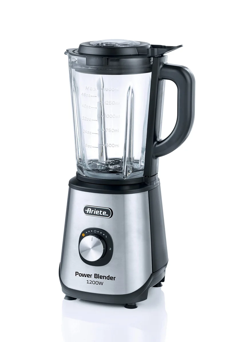 Ariete Power Blender 579, Mixer, 4 Edelstahlklingen, 2 Geschwindigkeiten + Pulse-Funktion, Rutschfes