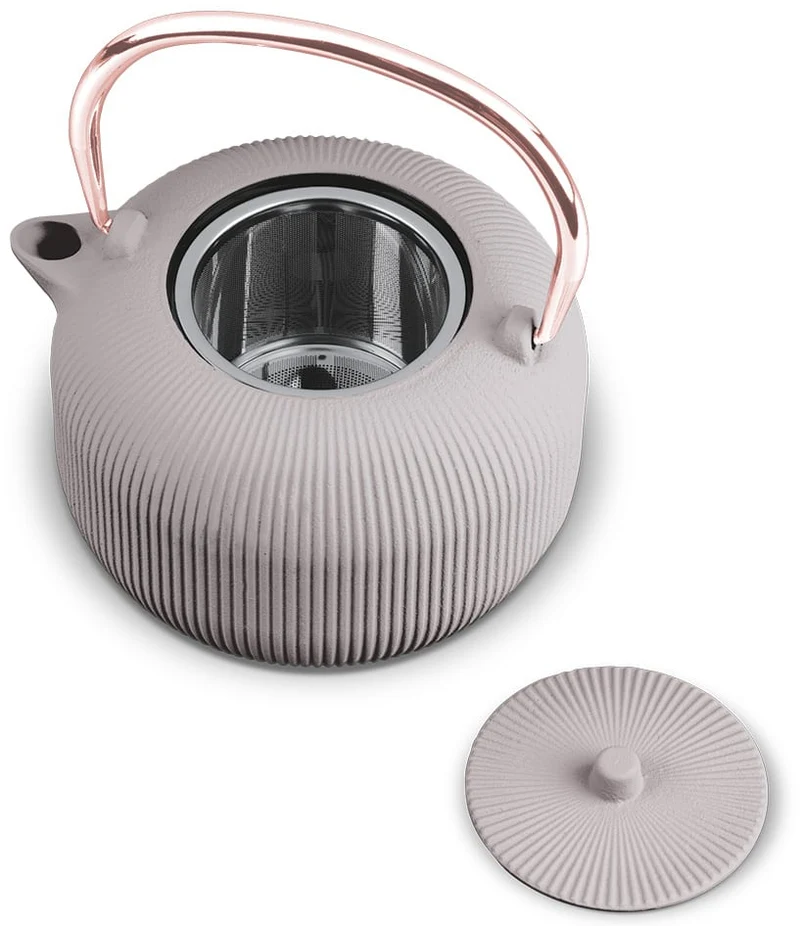 BerlingerHaus Teekanne mit Edelstahlfilter - Gusseisen Taupe - 1 Liter