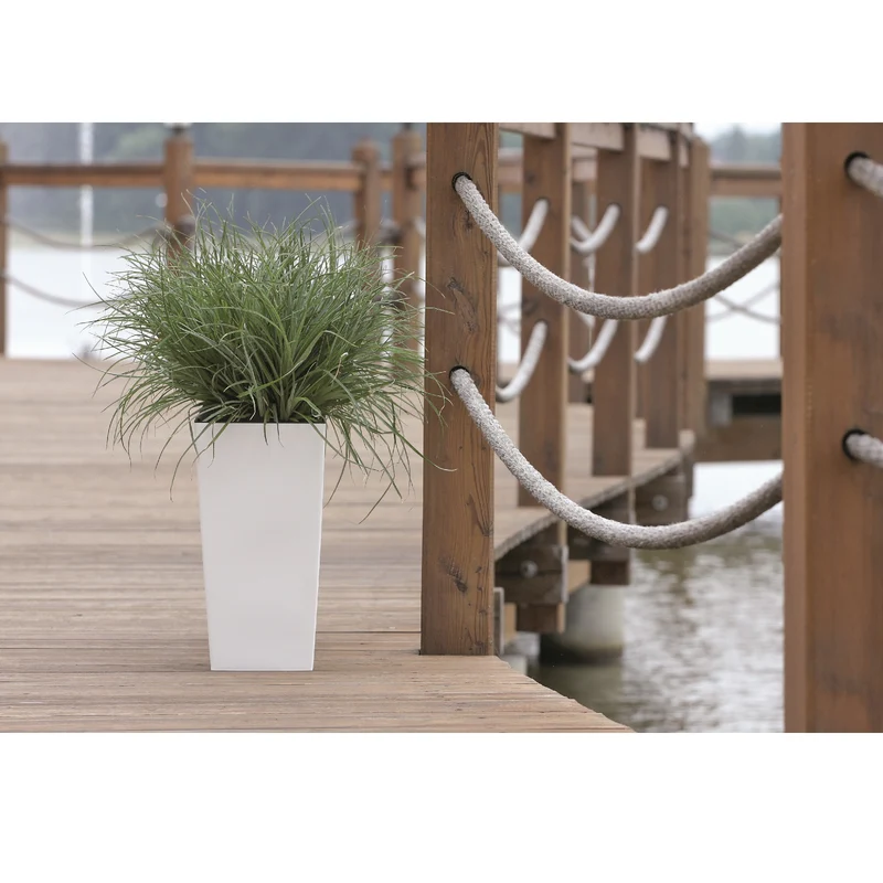 Flower pot with an insert Urbi Square DURS200-S449 - white