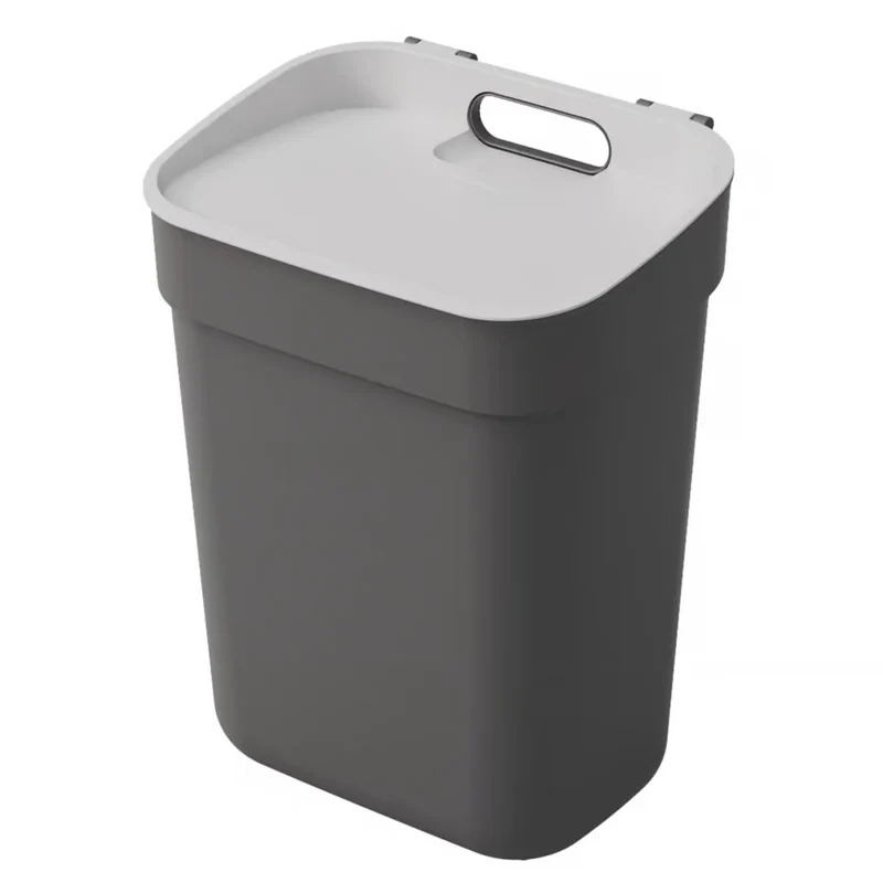 Curver Ready To Collect Line Rubbish Bin Trash Garbage Can, for Segregation, 10 liters, Dark Grey