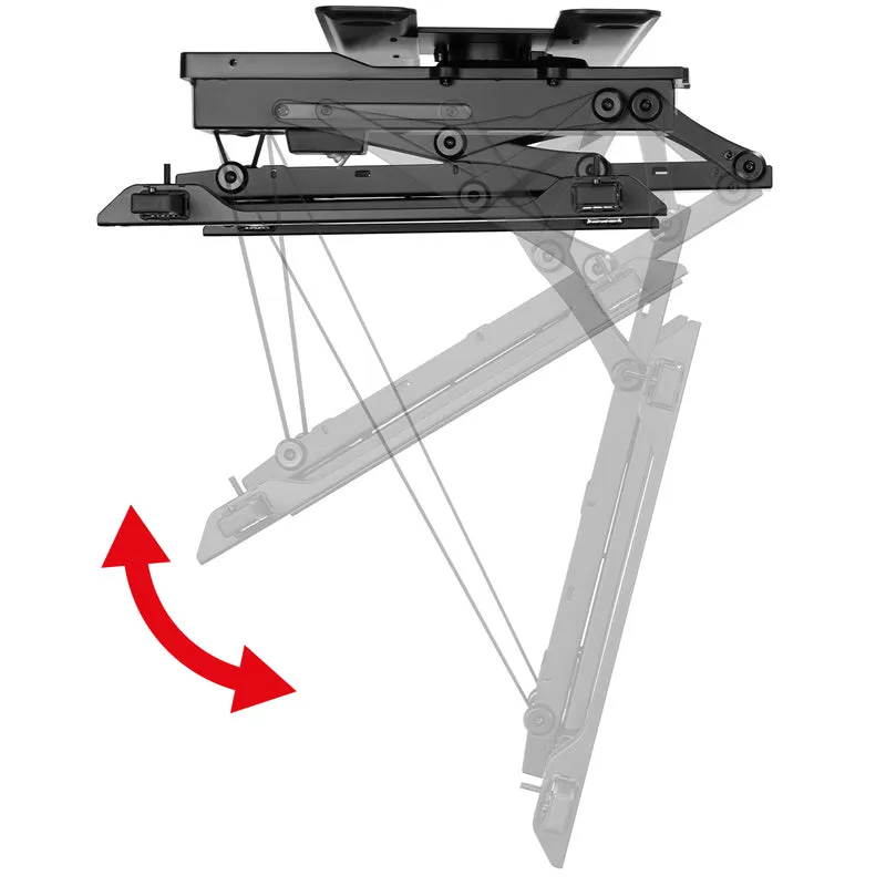 Maclean electric ceiling TV mount, TUYA support, max VESA 600x400, 90st swivel remote control, 32"-75", 35kg, MC-490