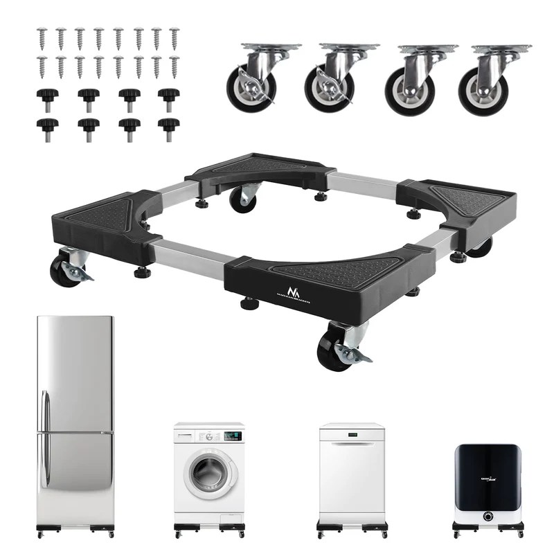 Maclean mobile washing machine base, caster lock, 500-700mm wide, universal, up to 200kg, MC-118 B