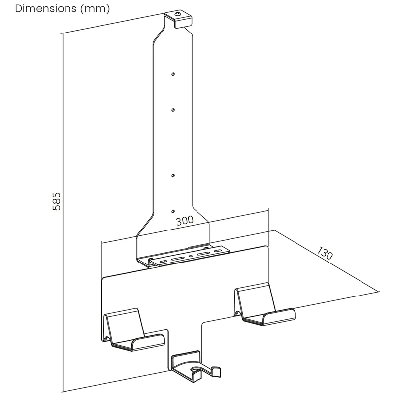Wall mount stand white for Playstation 5 console with pad holder, 10kg max, NanoRS RS181