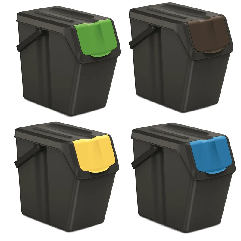 Keden SORTI BOX Trash Can 4 x 25L Recycling Waste Bin Sorting Set