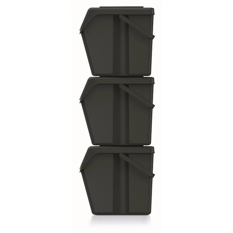 Keden SORTI BOX 3x25l trash garbage can - black recycling