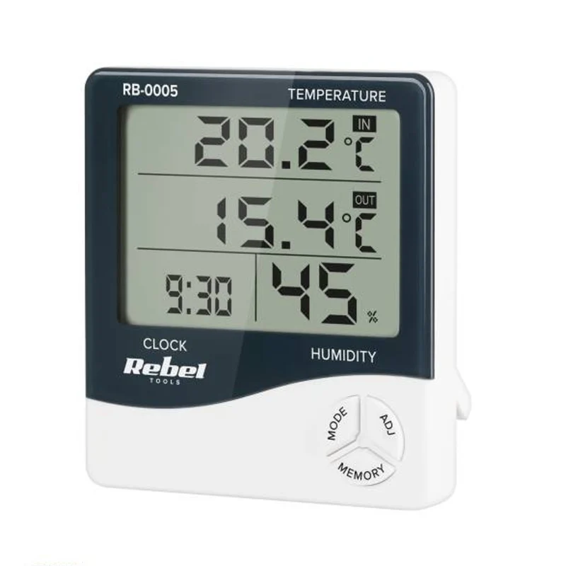 Rebel RB-0005 Home Weather Station With Humidity & Temperature Measurement Calendar & Alarm Function