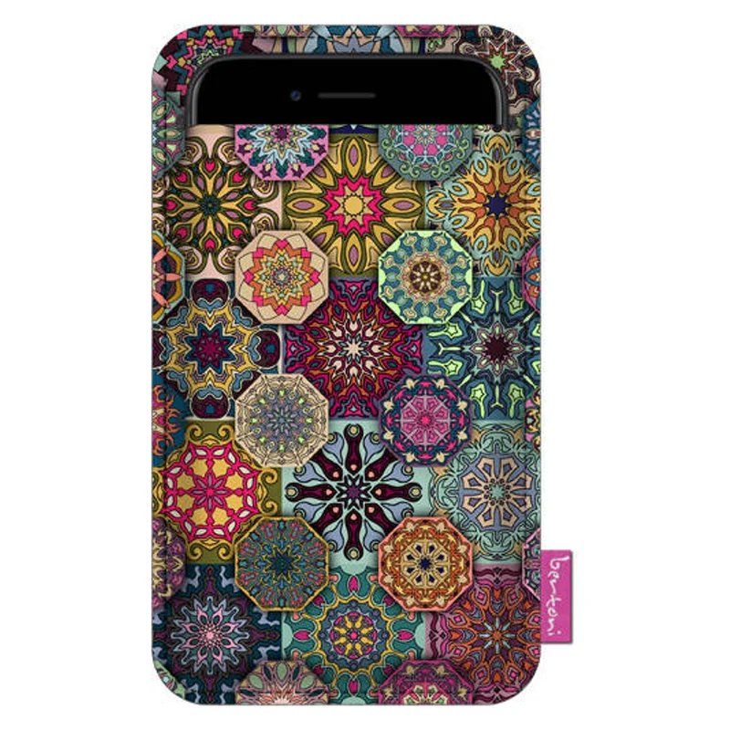 Bertoni Smartphone Felt Case Slide Pouch Protective 105x195 mm Decorative Pattern Valencia