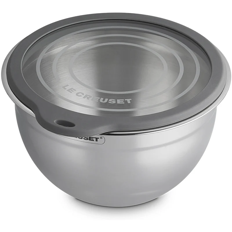 Le Creuset Edelstahlschüssel ml Glasdeckel 19 cm