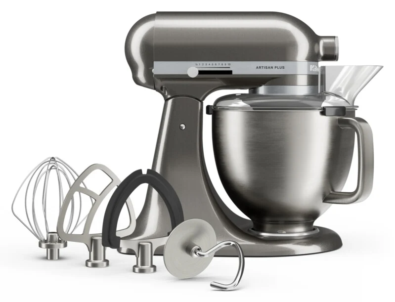 KitchenAid 4,7 L 5KSM50 Artisan Plus Küchenmaschine Pastalover mit 3-in-1 Nudelvorsatz