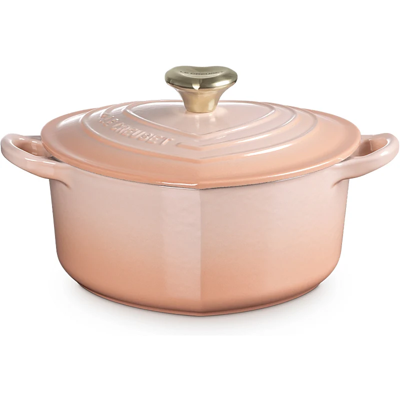 Le Creuset Herzbräter mit Herzknauf 20 cm Peche