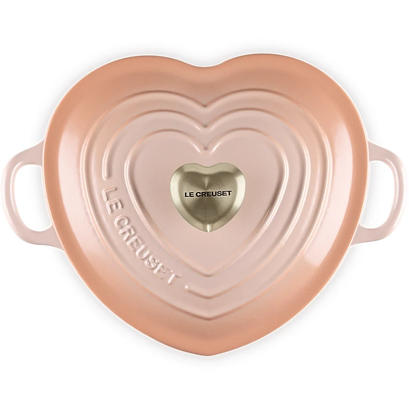 Le Creuset Herzbräter mit Herzknauf 20 cm Peche