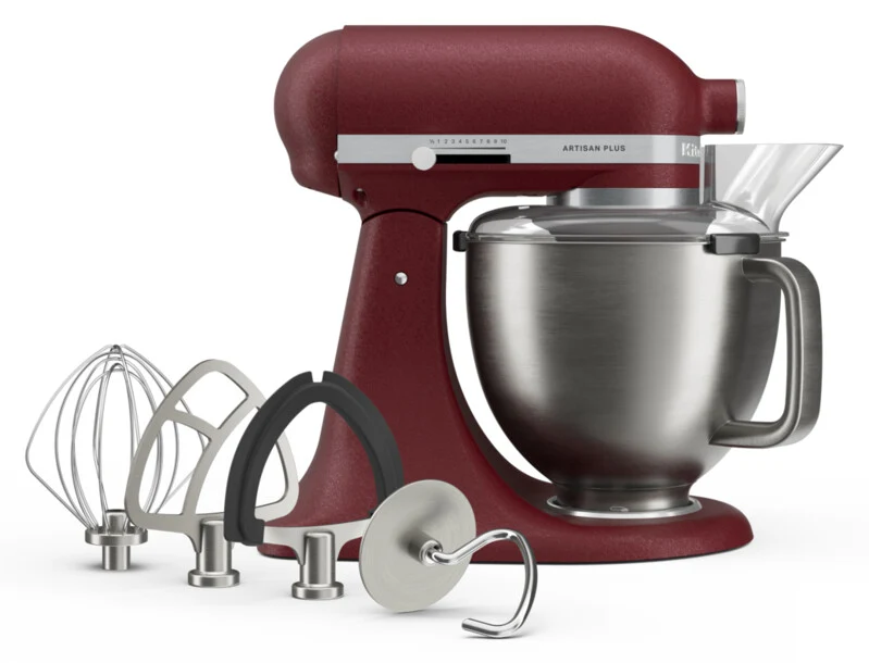 KitchenAid 4,7 L 5KSM50 Artisan Plus Küchenmaschine Meatlover mit Metallfleischwolf + Spritzgebäckvorsatz