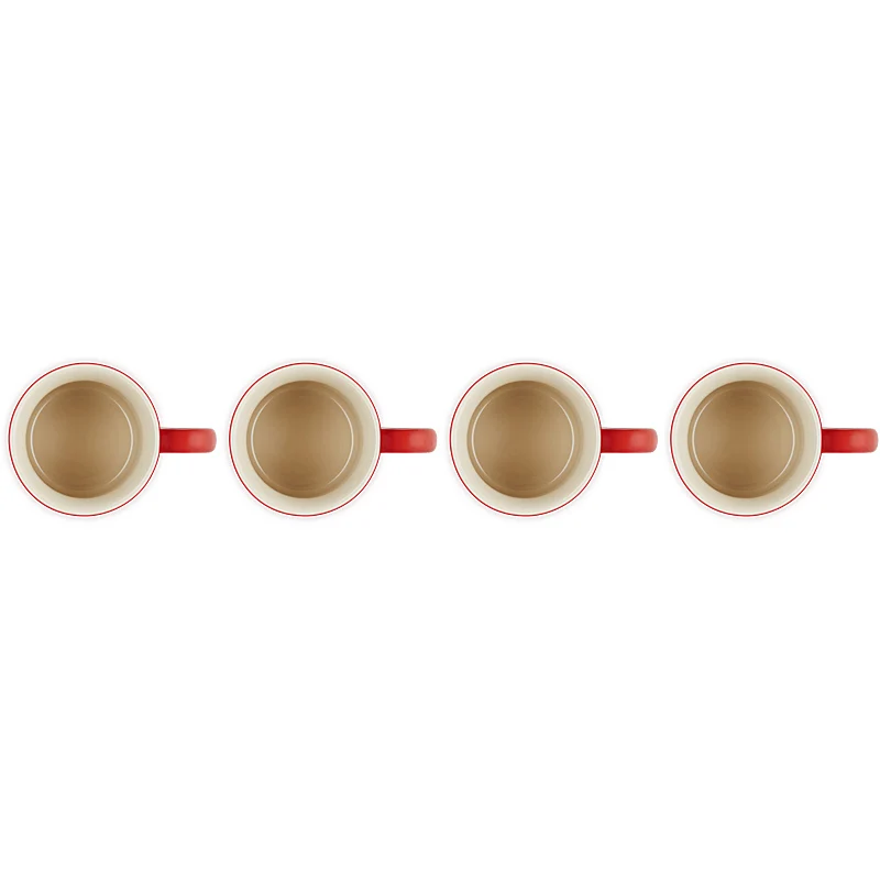 Le Creuset Becher Seattle 400 ml 4er Set Kirschrot