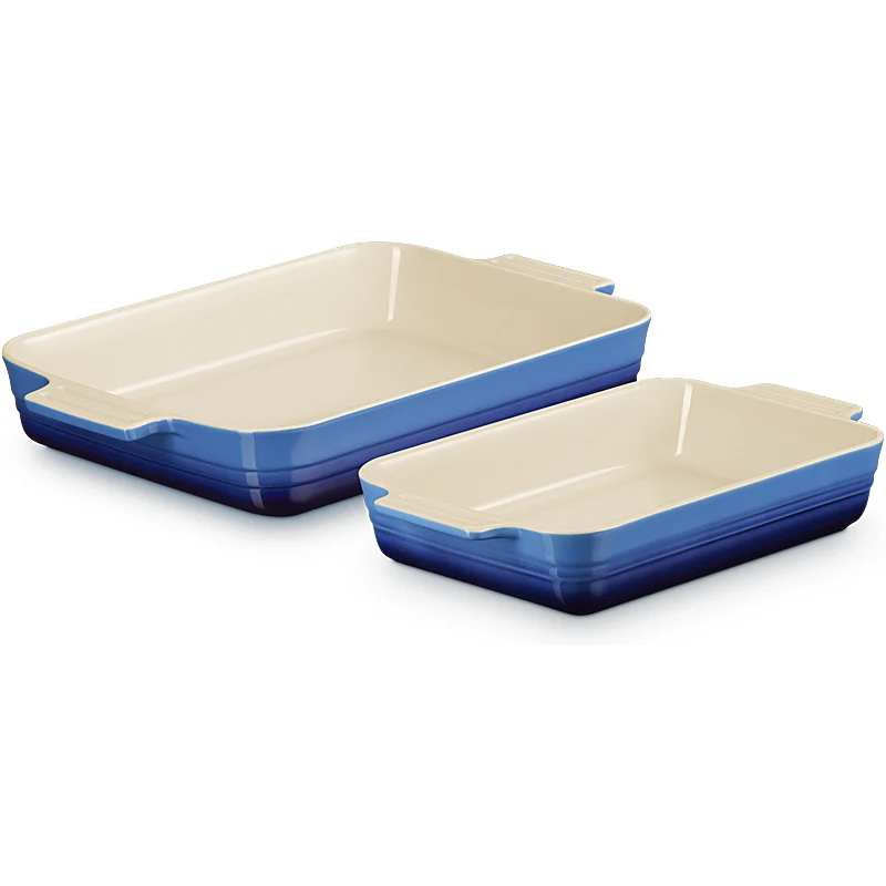 Le Creuset Auflaufform Klassik rechteckig 2er-Set 25/32 cm Azure