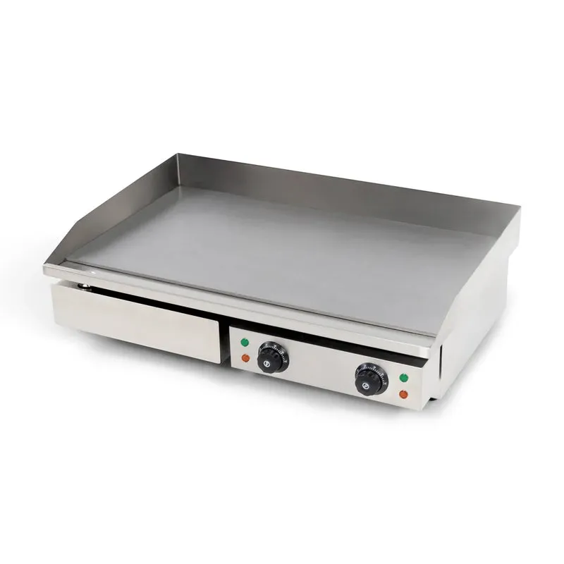 Elektro Grillplatte - 3,5 kW - Edelstahl - Glatt