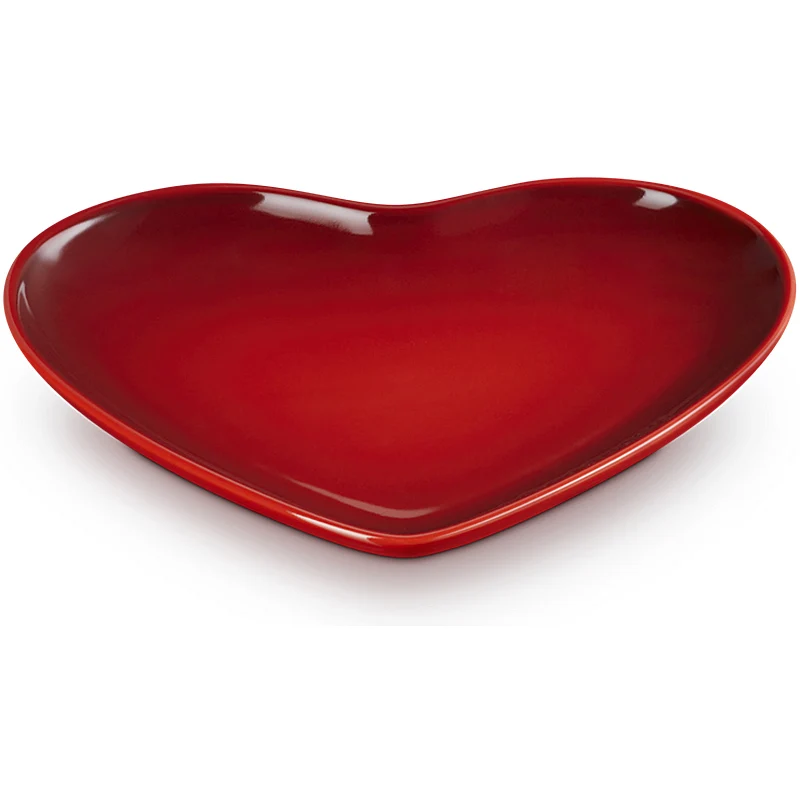 Le Creuset Teller Herzform 23 cm Kirschrot
