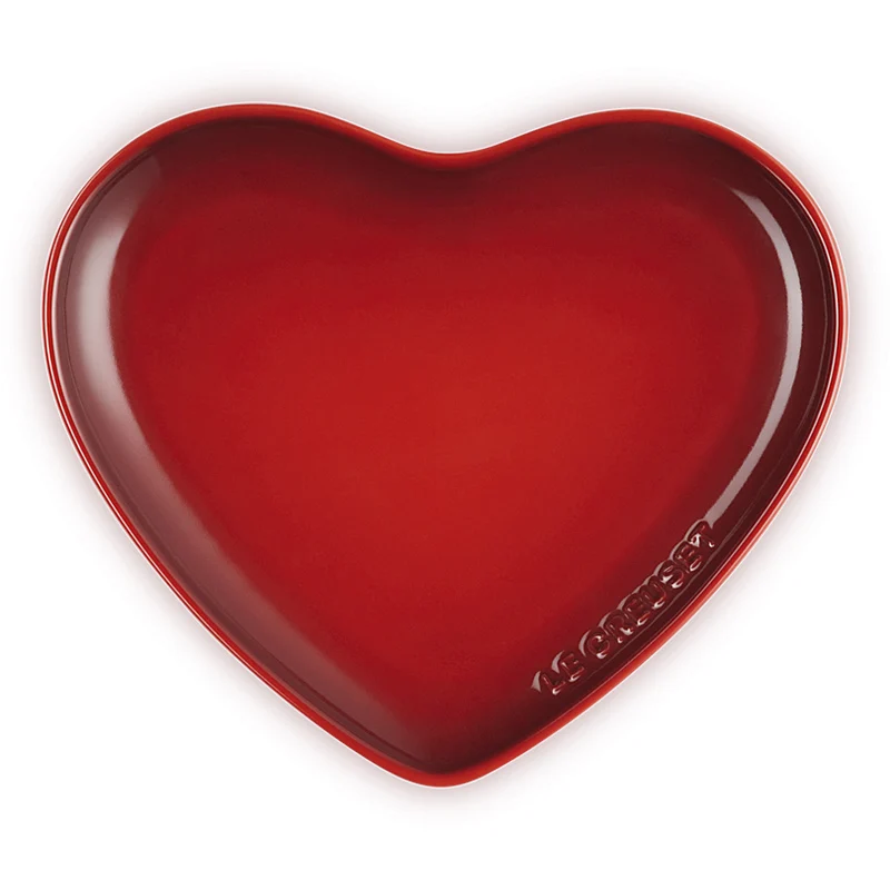 Le Creuset Teller Herzform 23 cm Kirschrot
