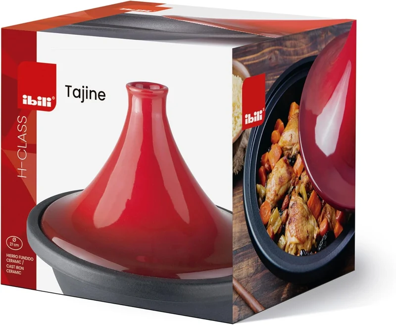 IBILI Tajine H-Klasse, 32 cm, Körper aus Gusseisen und Keramikdeckel, induktionsgeeignet, 32 cm