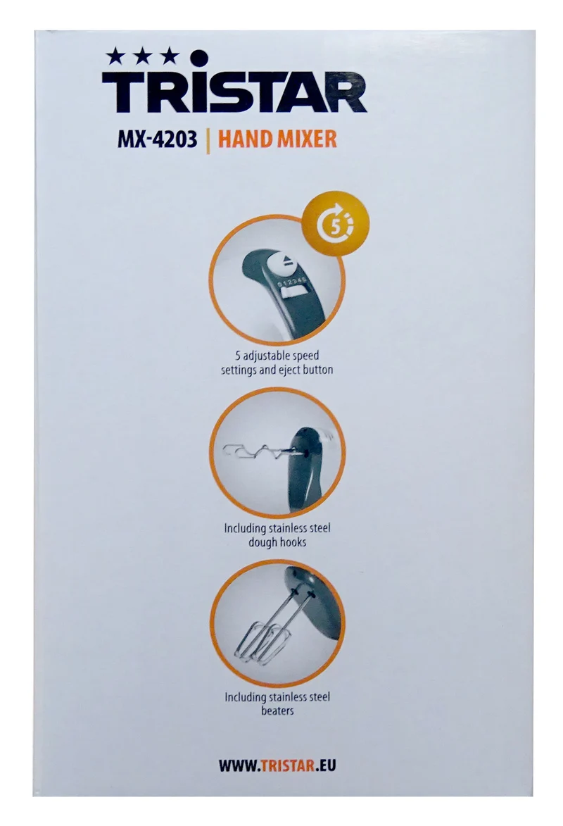 Tristar MX-4203 Handmixer weiß/grau 200W