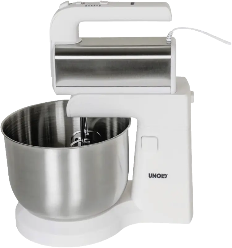 Unold 78720 Handmixer mit Rührschüssel Hannah Handmixer Weiss-Edelstahl