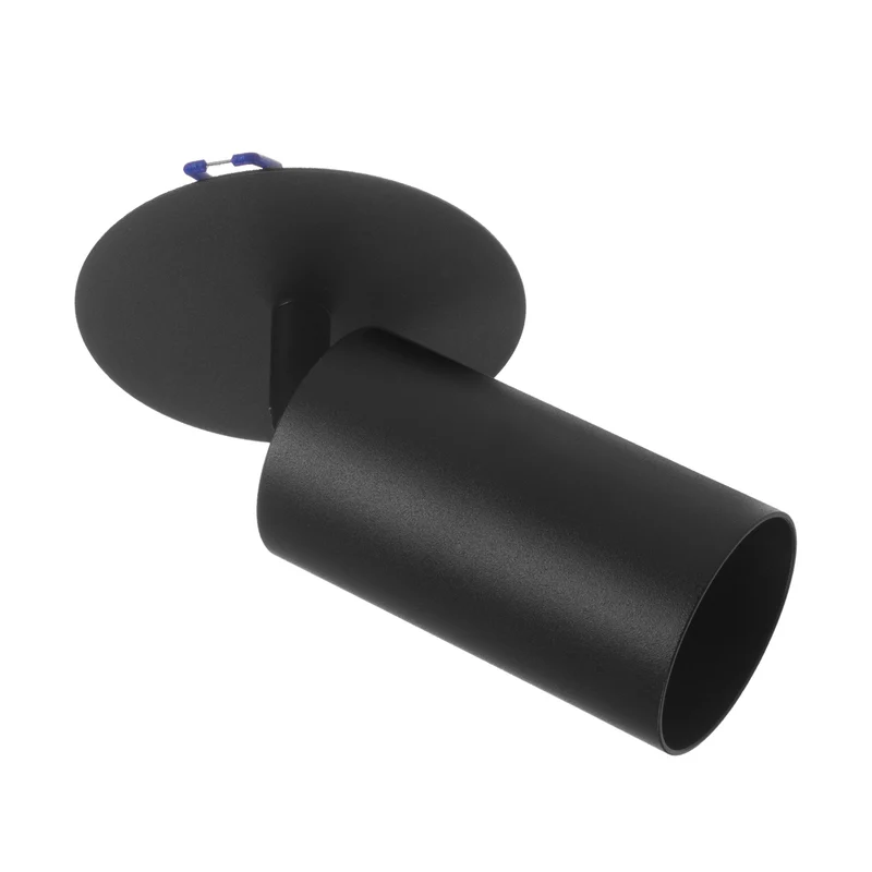 Maclean flush mount / tube luminaire, spotlight, round, aluminum, GU10, 55x130mm, black color, MCE364 B+LED bulb GU10 7W Maclean Energy MCE437 NW neutral white 4000K, 220-240V~, 50/60Hz, 490lm