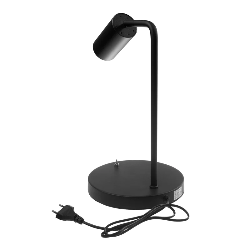Maclean GU10 desk lamp, spot, round, GU10, with 55x90mm switch, black color, MCE370 B +LED bulb GU10 7W Maclean Energy MCE437 WW warm white 3000K, 220-240V~, 50/60Hz, 490lm