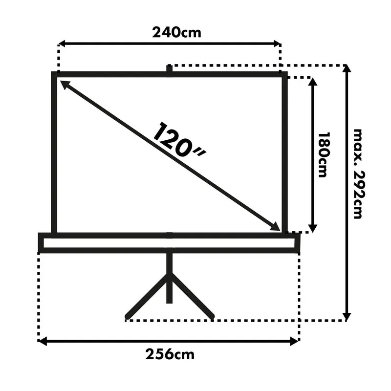 Maclean projection screen, 120-inch diagonal, 240x180 cm, on a stand, 4:3 aspect ratio, MC-608
