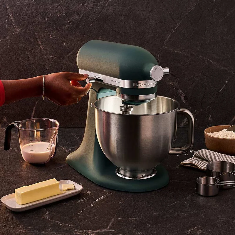 KitchenAid 4,7 L 5KSM50 Artisan Plus Küchenmaschine Allrounderset mit Gemüseschneider + Fleischwolf + Spritzgebäckvorsatz