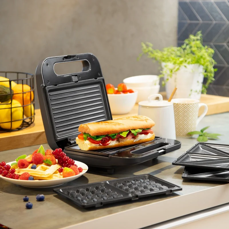 Tescoma 909116 President Sandwichmaker 3 in 1 Sandwichtoaster Waffelautomat Paninimaker