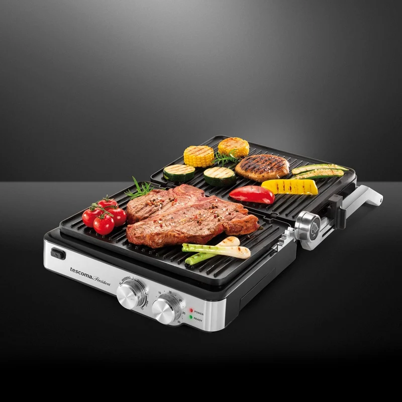 Tescoma 909120 President Kontaktgrill 2000 W Edelstahl Elektro Tischgrill