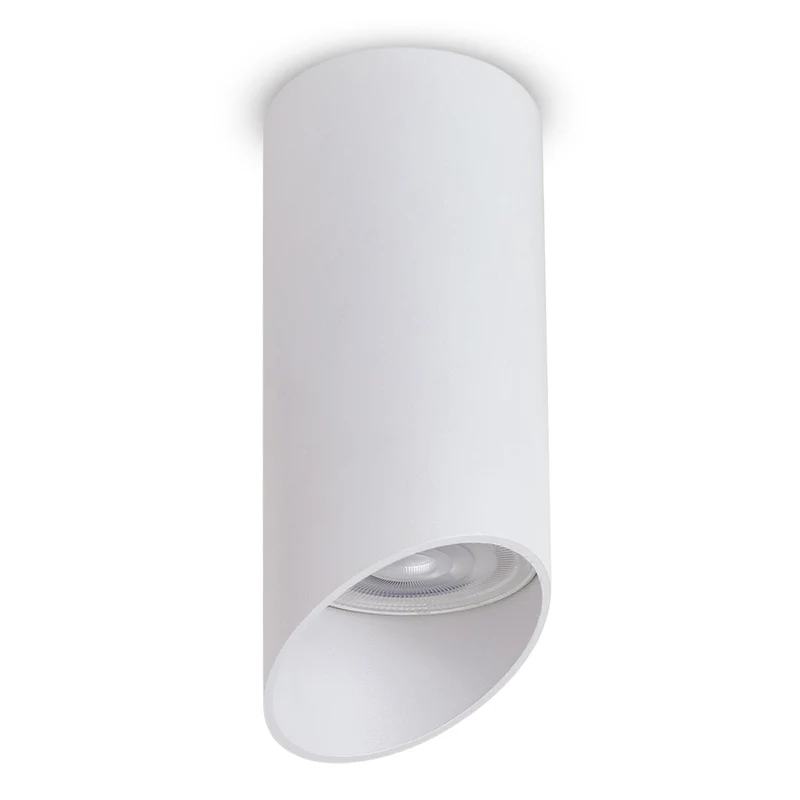Maclean surface mount / tube luminaire, spot, round, aluminum, GU10, 55x130mm, white, MCE360 W+LED bulb GU10 7W Maclean Energy MCE437 NW neutral white 4000K, 220-240V~, 50/60Hz, 490 lumens