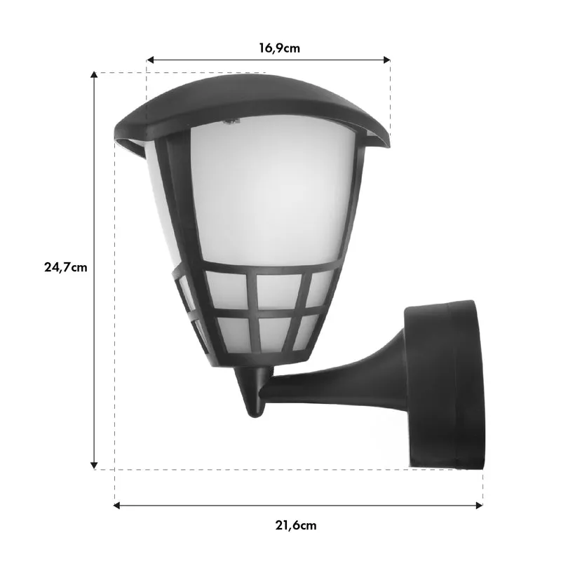 Wall lamp 1xE27 Maclean, max load 60W, IP65, black color, MCE519 B + LED filament bulb E27, 6W 230V Maclean Energy MCE284 WW warm white 3000K 720lm retro decorative edison