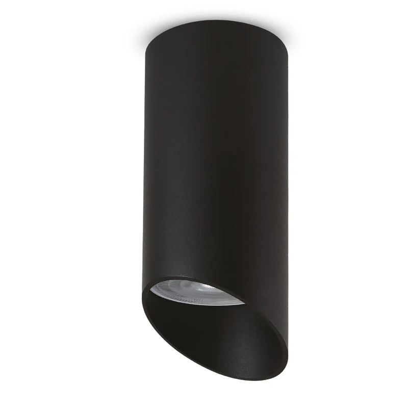 Maclean surface mount / tube luminaire, spot, round, aluminum, GU10, 55x130mm, black color, MCE360 B+LED bulb GU10 7W Maclean Energy MCE437 NW neutral white 4000K, 220-240V~, 50/60Hz, 490lm