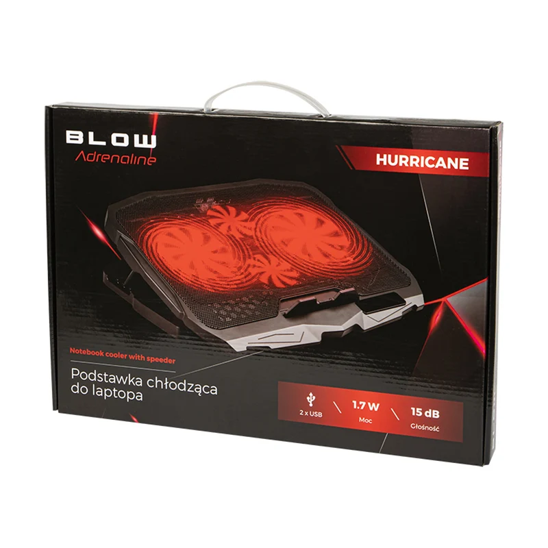 Blow Hurricane laptop cooling stand, four fans, red backlight, built-in USB hub