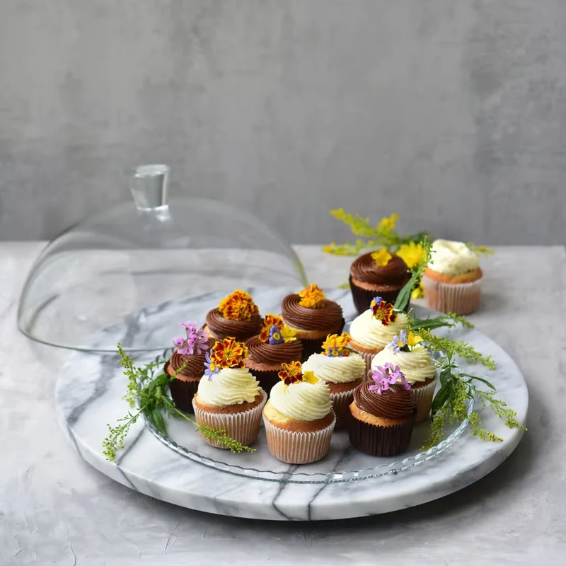 Luminarc 64584 Platter Cake Glass Shade 32cm Oval Cover Stand Cupcake Plate Serving Dessert