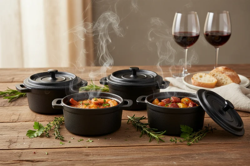 Cookinglife Servierpfanne Gusseisen Ø10 cm - Tapas und Dips - Schwarz