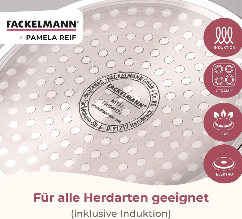 FACKELMANN x Pamela Reif Bratpfanne Ø 20 cm – recyceltes Aluminium, PFAS-freie keramische Beschichtu
