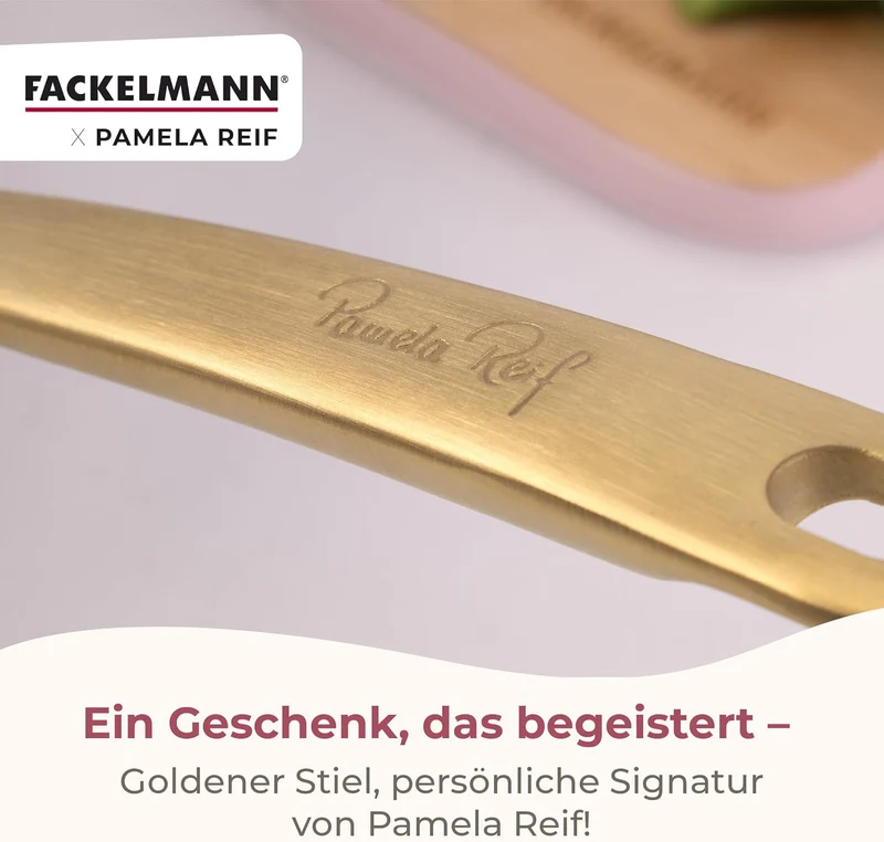 FACKELMANN x Pamela Reif Bratpfanne Ø 20 cm – recyceltes Aluminium, PFAS-freie keramische Beschichtu