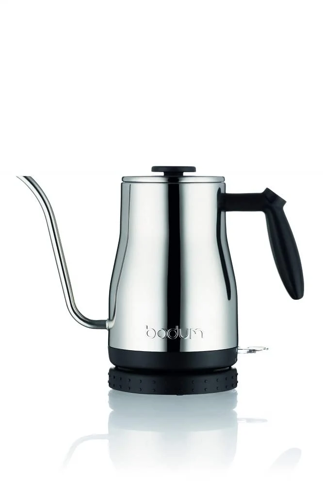 Bodum Bistro 11940-16EURO Elektrischer Wasserkocher mit langem Auslauf, 1.200 W, 1.0 l, Edelstahl