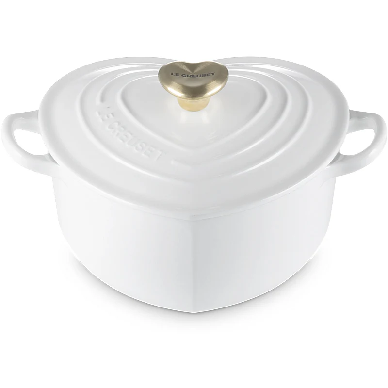 Le Creuset Herzbräter mit Herzknauf 20 cm White