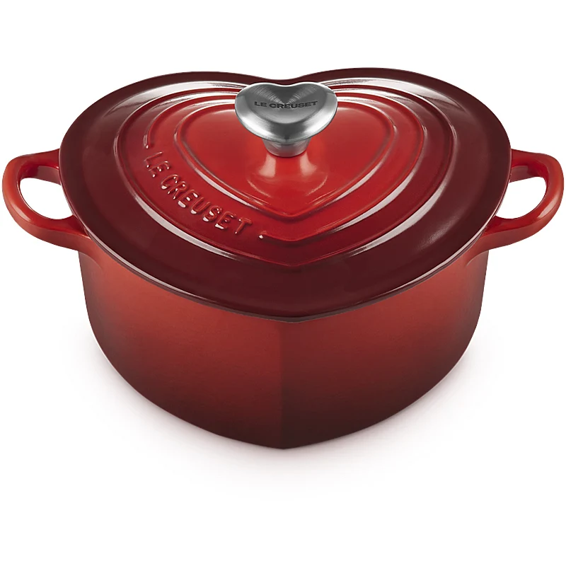 Le Creuset Herzbräter mit Herzknauf 20 cm Kirschrot