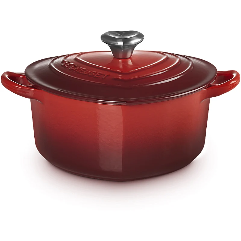Le Creuset Herzbräter mit Herzknauf 20 cm Kirschrot