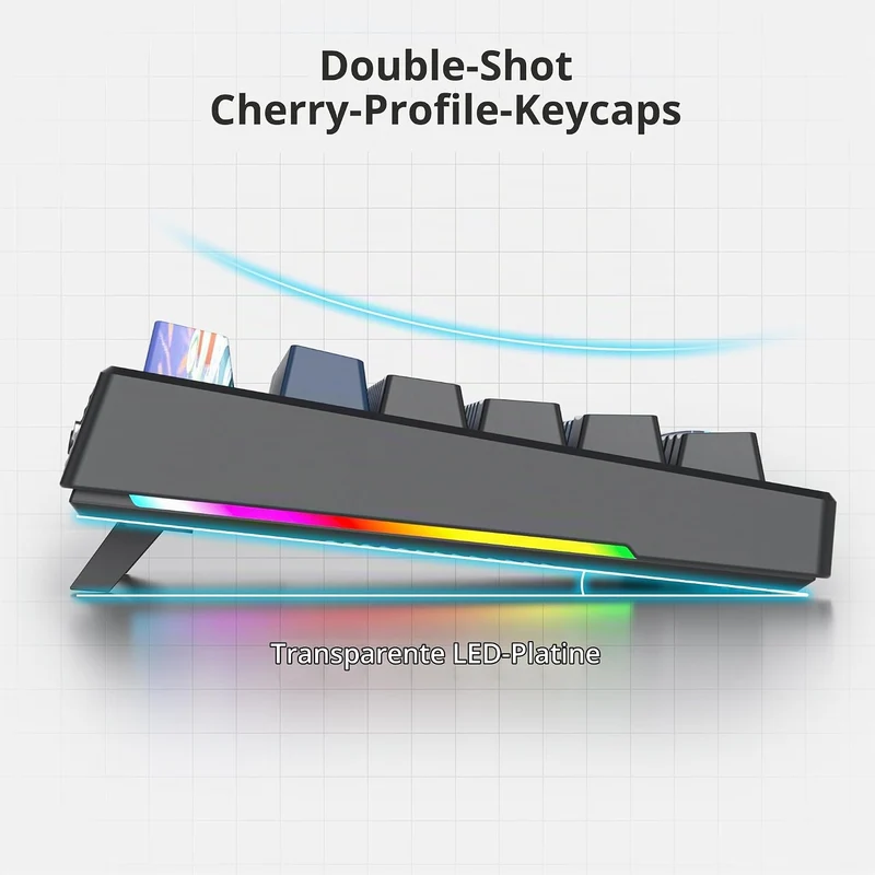 SOLIDEE 95% mechanische Gaming-Tastatur,hot-swap-fähige Tastatur mit weisse Schalter,Gasket RGB-Hint
