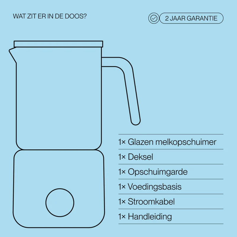 Digitale glazen melkopschuimer roze