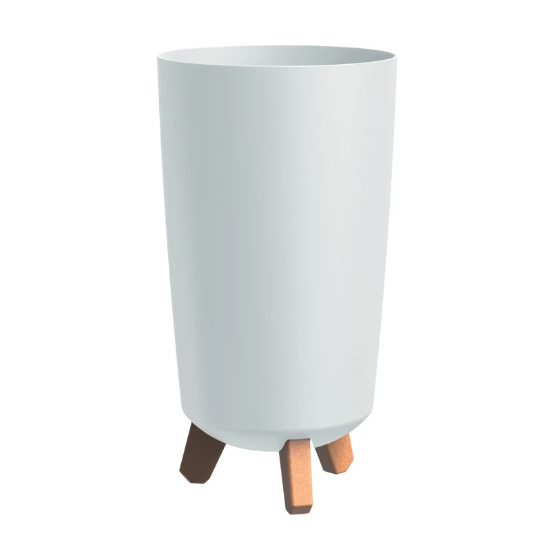 Prosperplast flower pot, diameter 195mm, height 365mm, on legs, white, Gracia Tubus Slim, set of 3 pieces