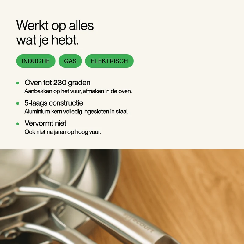 RVS koekenpan 20 | 24 | 28 cm