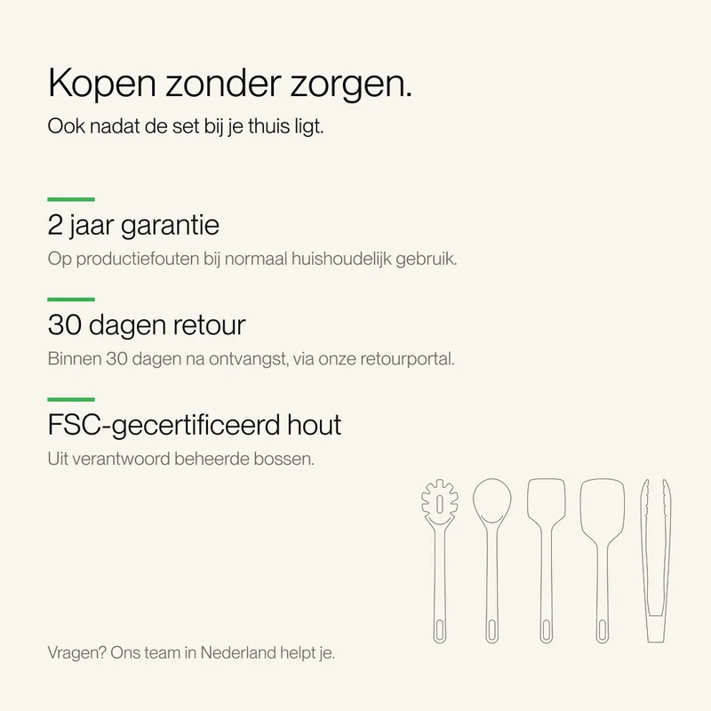 Houten Spatelset 100% FSC Berkenhout | 5 delig