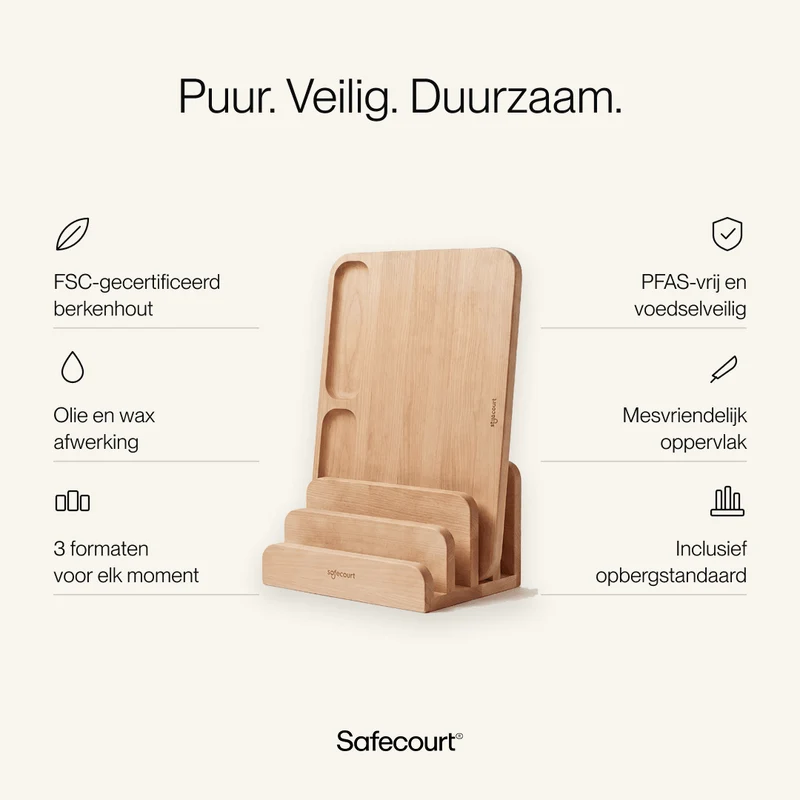 Snijplanken set 100% FSC berkenhout | 3 delig