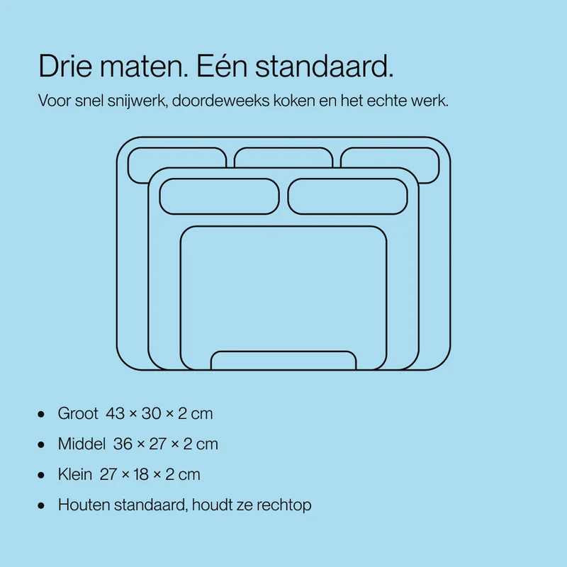 Snijplanken set 100% FSC berkenhout | 3 delig